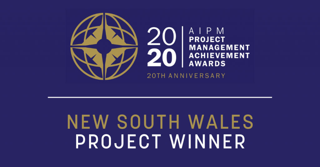 PMAA Award Badge stating New South Wales Project Winner